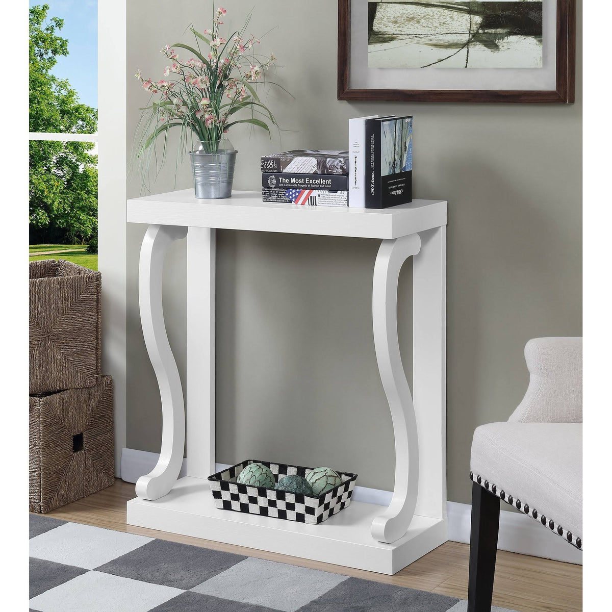 White Console Table B348142