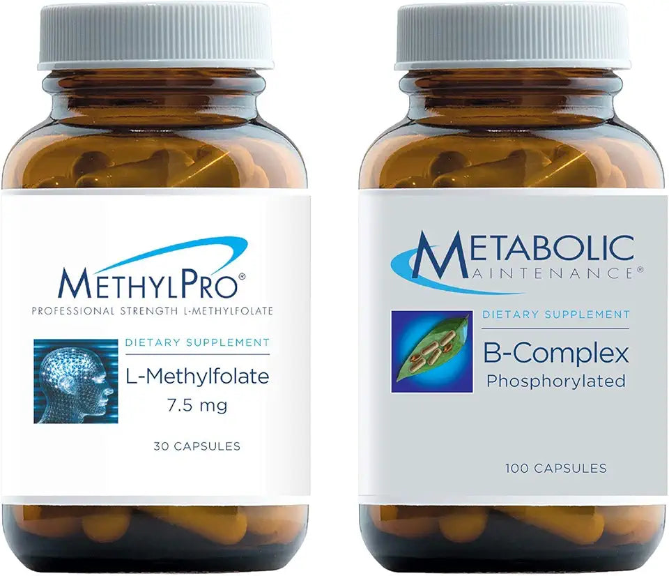 L-Methylfolate 7.5mg 30 Capsules + B Vitamin Complex 100 Capsules Bundle I33553