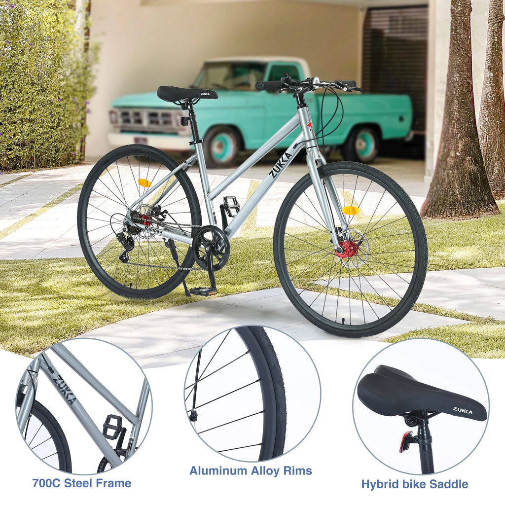 Aluminum Alloy 700C 7 Speed Light Blue City Bike L7133