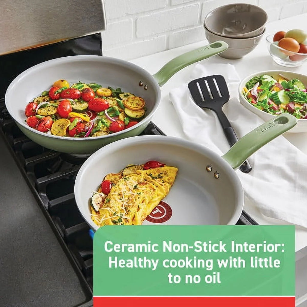 Green 12 Inch Non-Stick Ceramic Frypan E10802