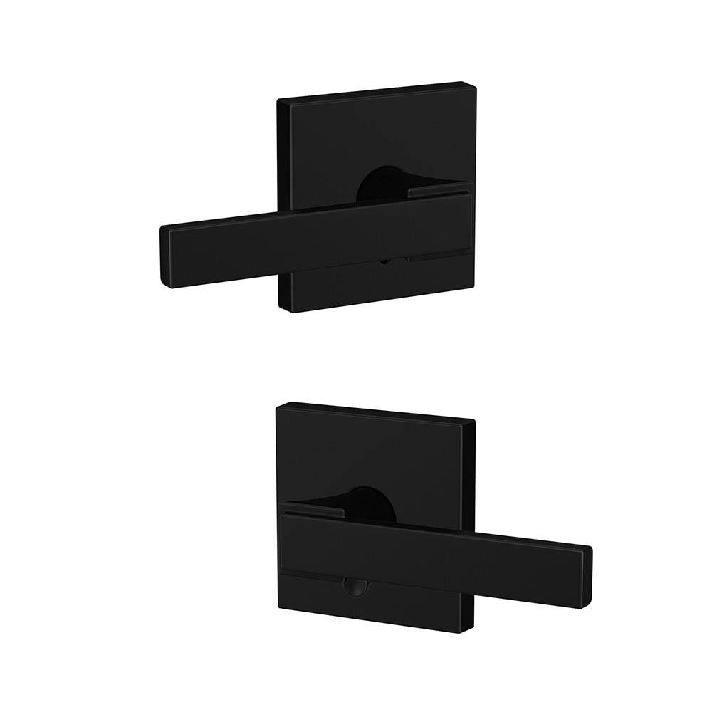 Matte Black Passage and Privacy Lever Lock J834502
