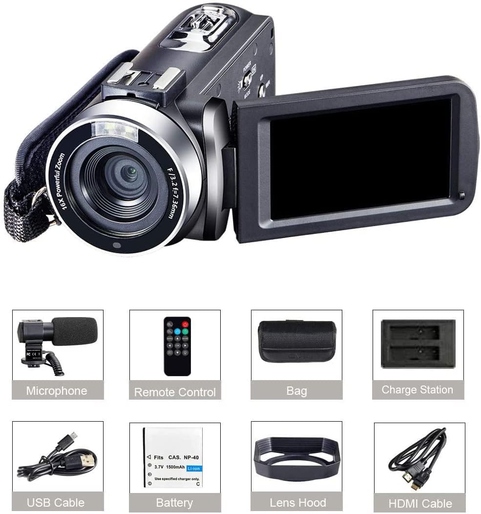 4K 48MP Camcorder with Microphone & Remote Control WiFi Digital Camera B38271