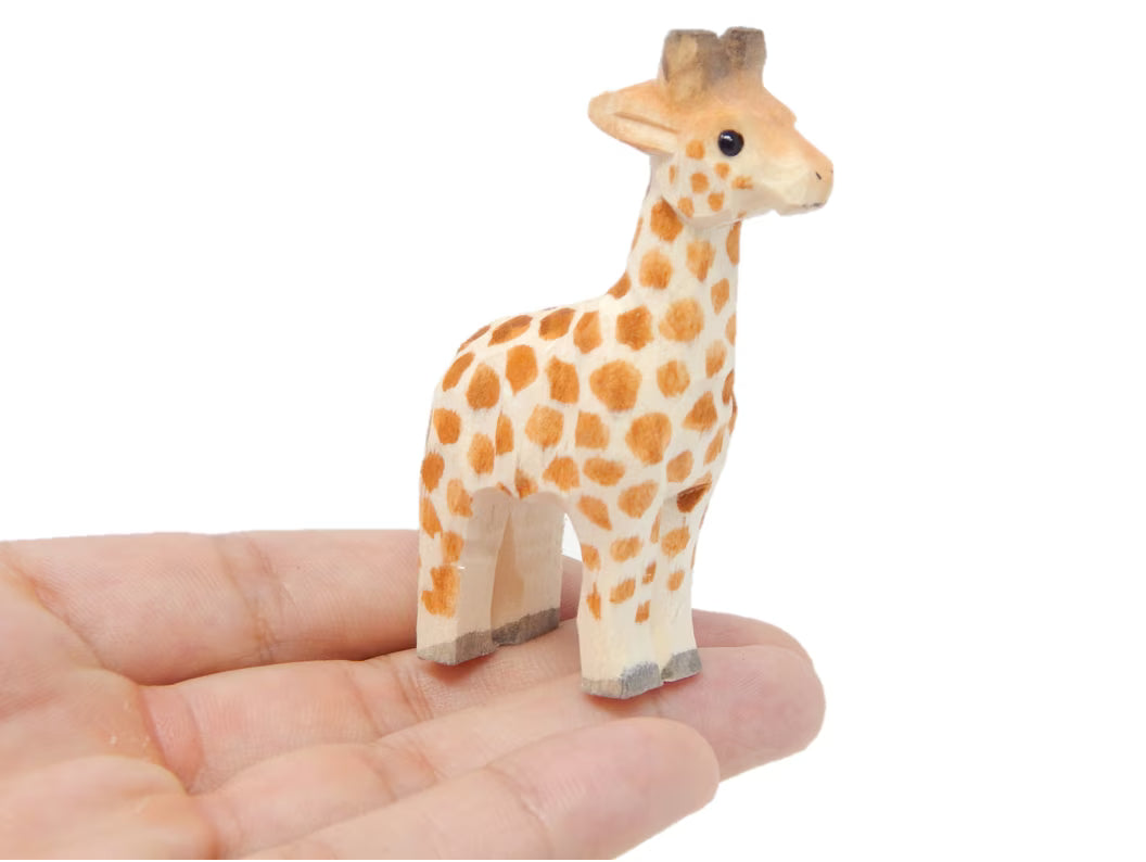 Miniature Safari Zoo Handmade Wooden Carved Ornament Figurine I252