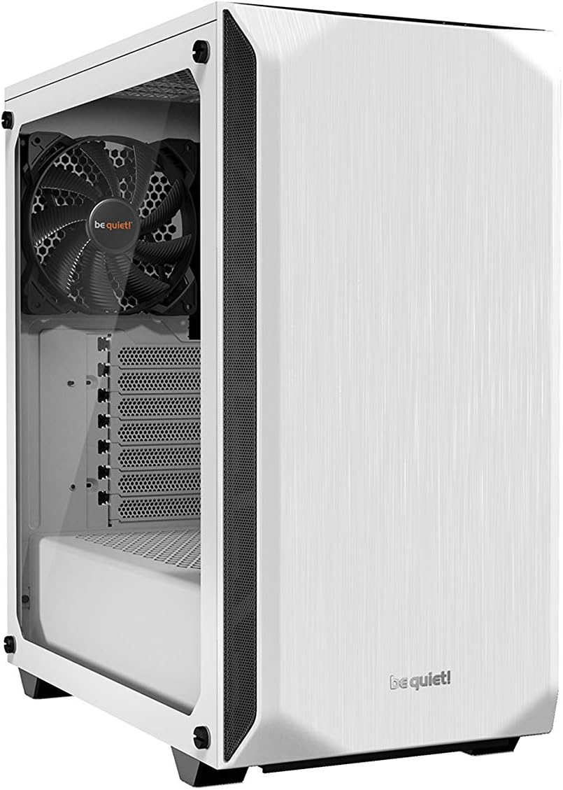 White Mid Tower ATX Case with Tempered Glass Window E619
