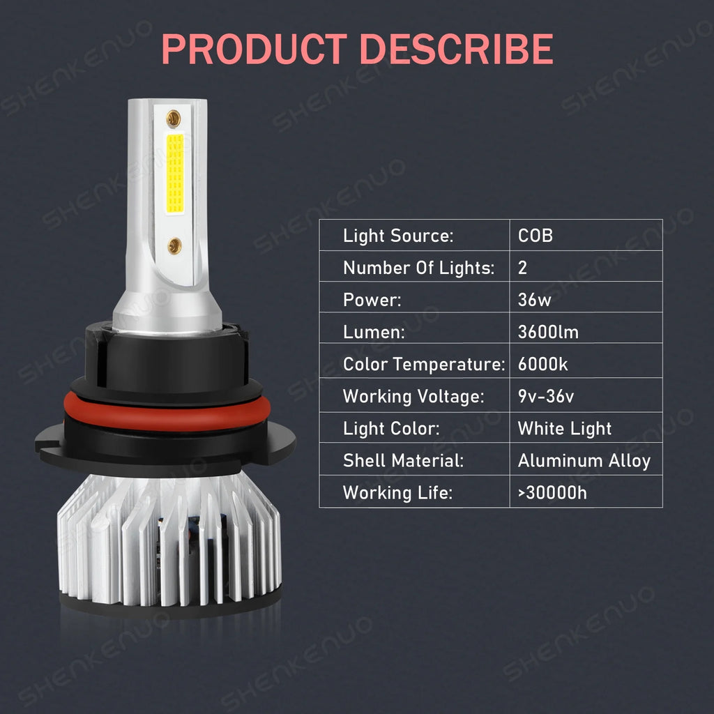 4x LED Headlight Hi/Lo Beam + Fog Light Bulbs J51977