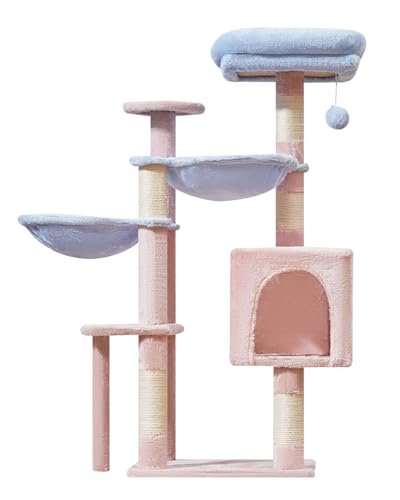 39.4-Inch Plush Cat Tree with 5 Scratching Posts W161172
