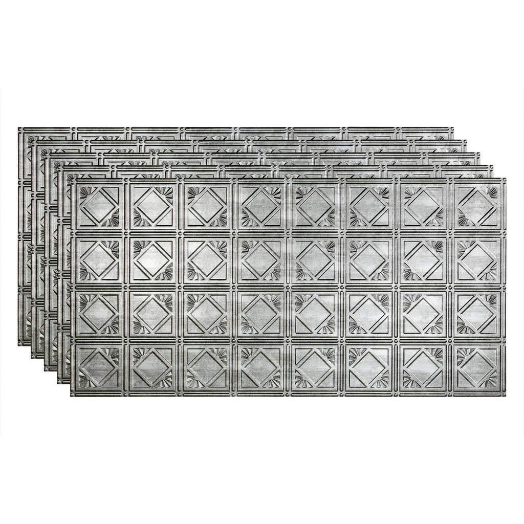 Crosshatch Silver 5 Pack Vinyl Glue Up Ceiling Tile R4660