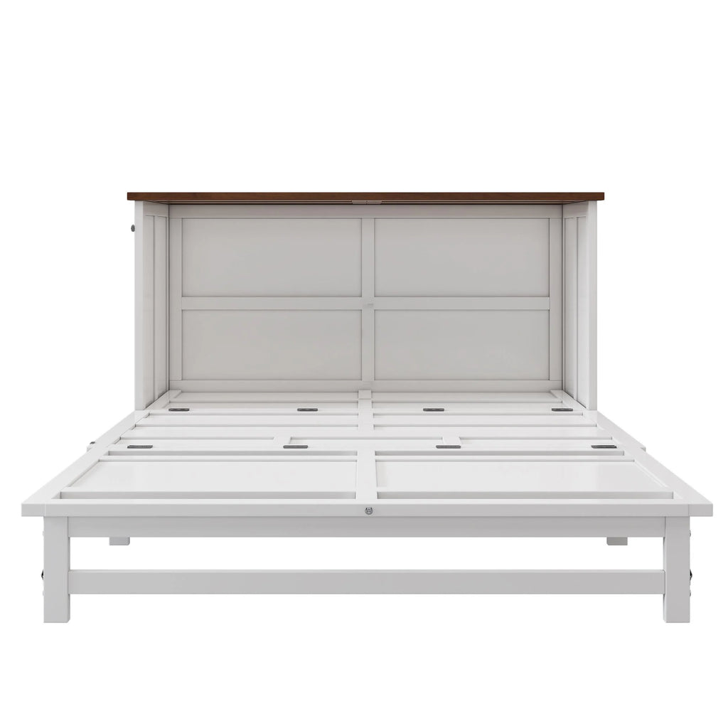 Queen Size Solid Wood Murphy Bed with Storage Drawer J391001