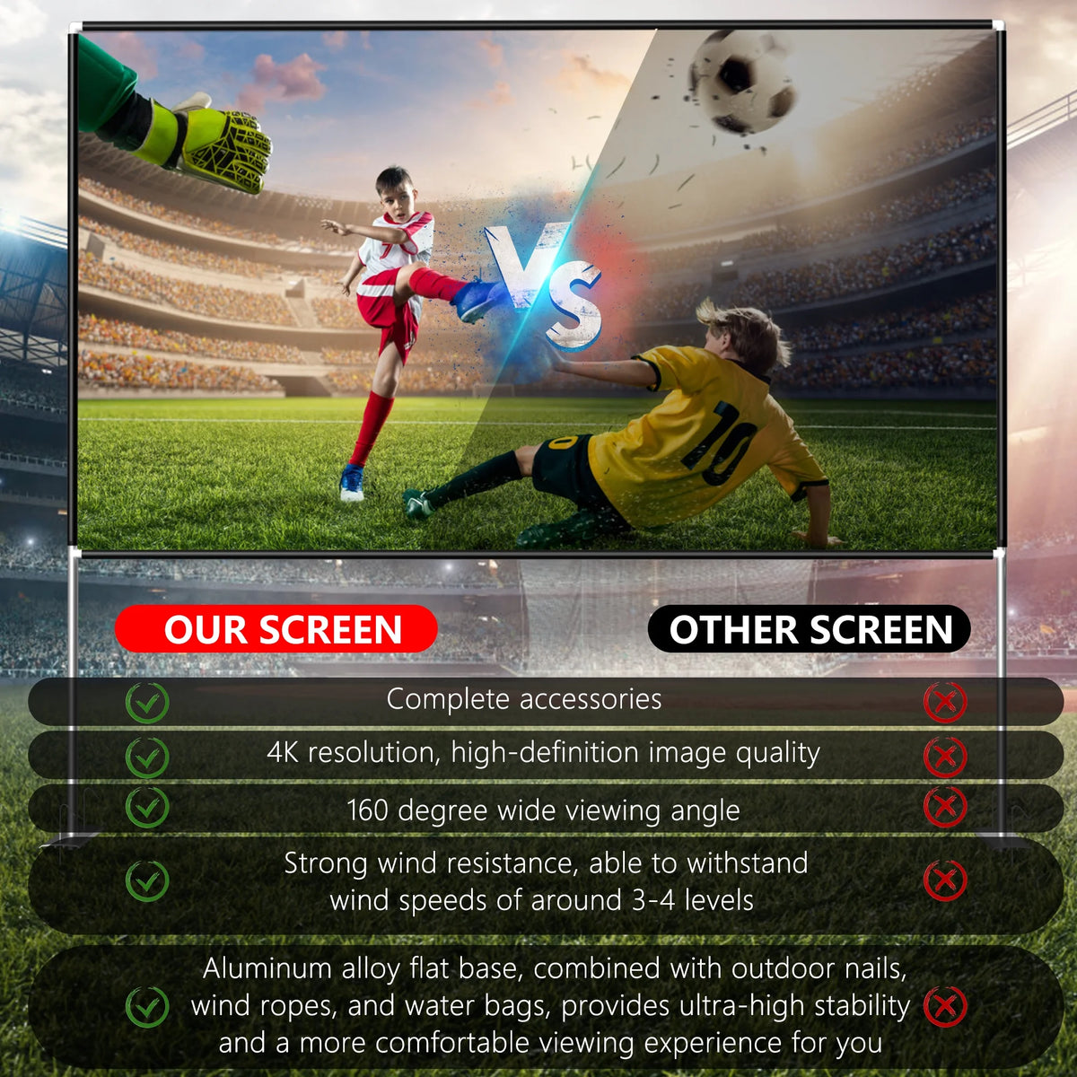 100inch Portable Projector Screen with Stand B713