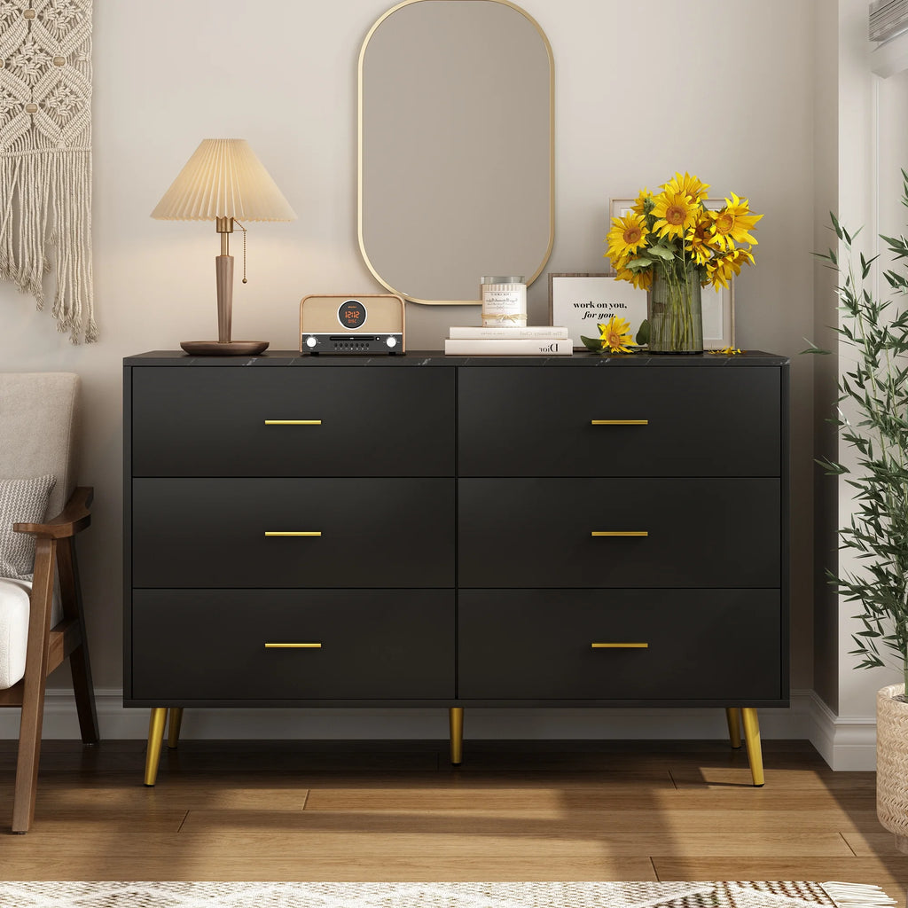 White 7 Drawer Wood Dresser C2837