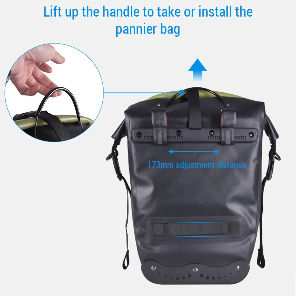 Waterproof Bike Pannier Bag 25L Rear Rack Saddle Bag H3226