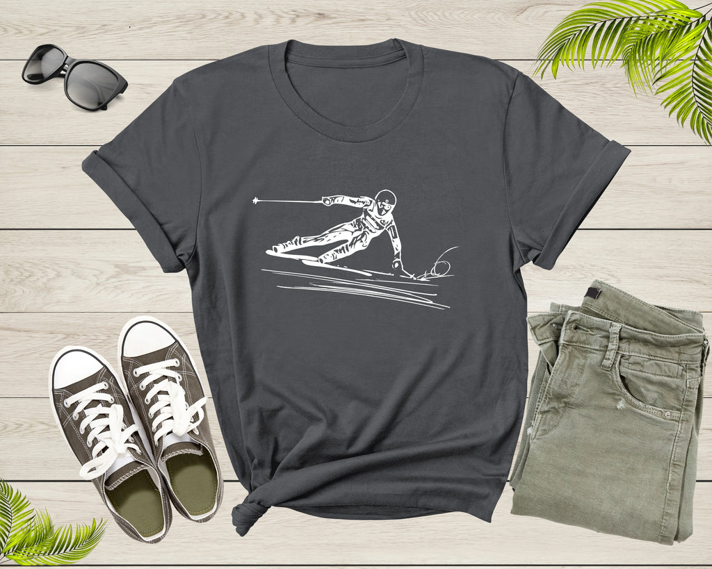Ski Downhill Slalom Skier T-Shirt M508