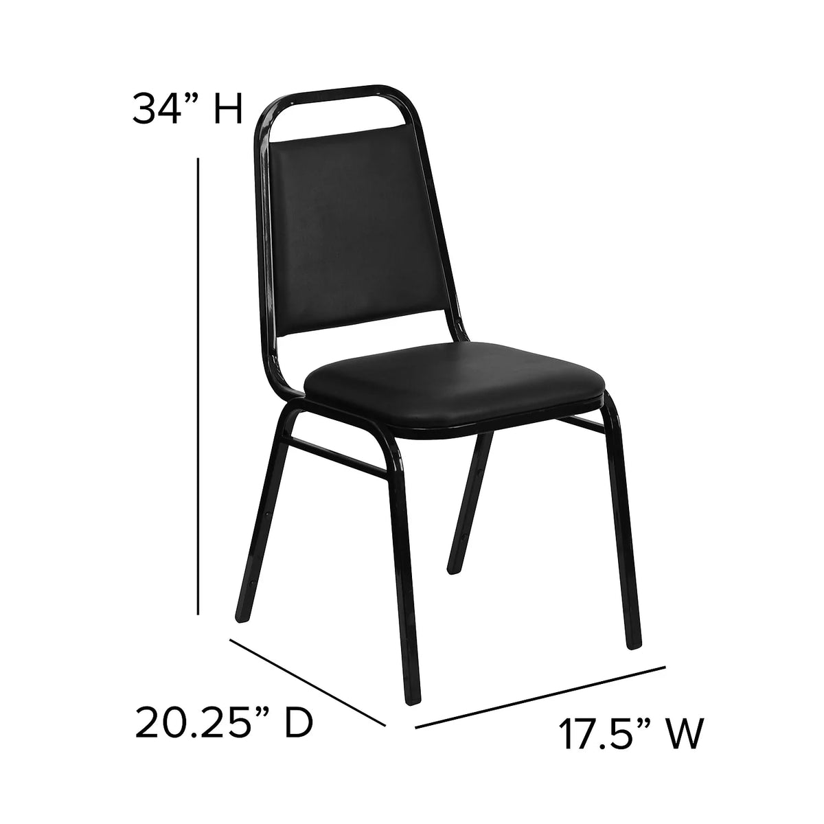 4 Pack Black Vinyl Stacking Banquet Chair Y9133