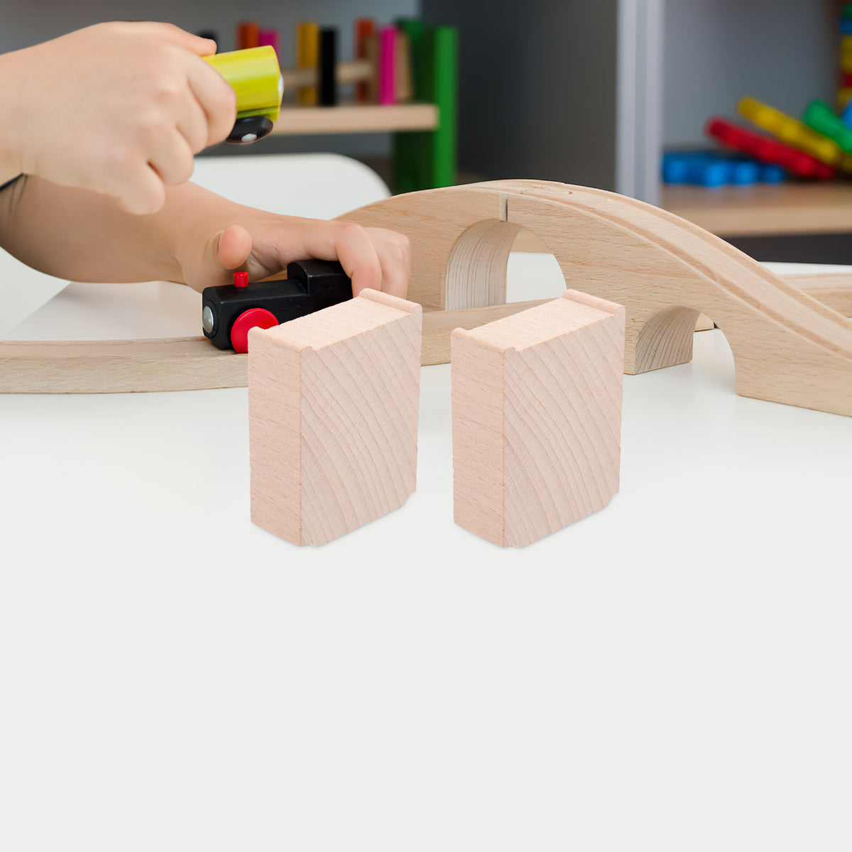6 Pcs Wooden Train Track Bridge Supports Accessories V751745