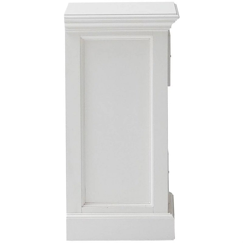 Modern Solid Mahogany Wood 3 Drawer Nightstand in Pure White W659