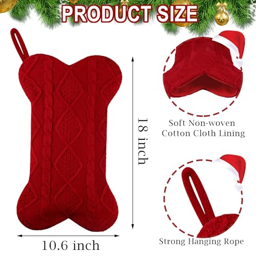 18 Inch Knitted Dog Christmas Stocking 3 Pack T7877