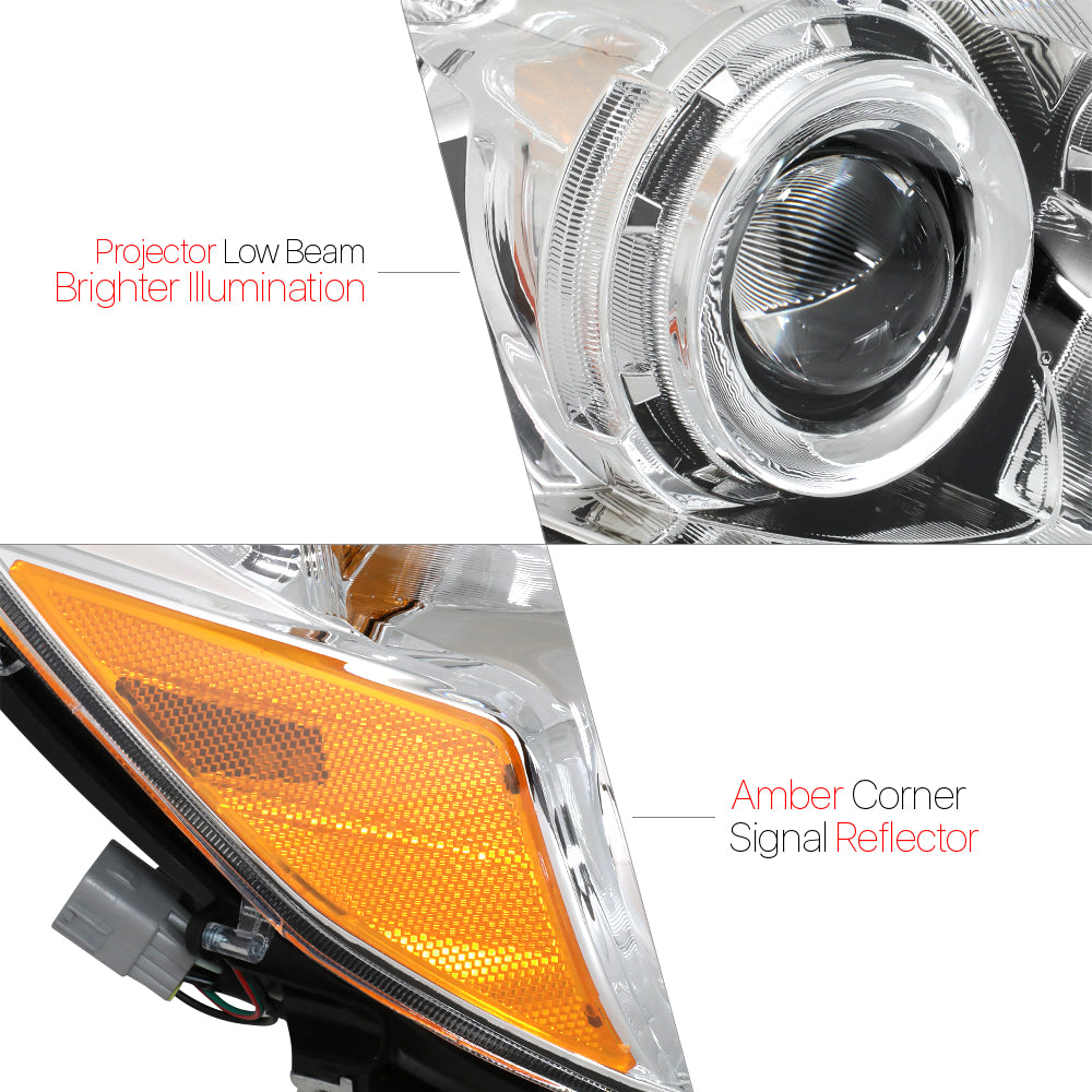 Chrome Projector Headlight Assembly for 2010-2014 Subaru Outback and Legacy U5214