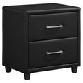 Black 2-Drawers Wood Nightstand V9880