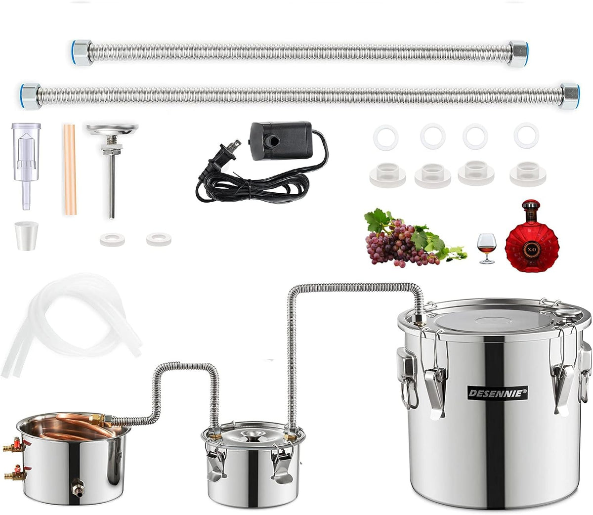 5Gal 20L Alcohol Still with Electric Circulating Pump and Thumper Keg B59010
