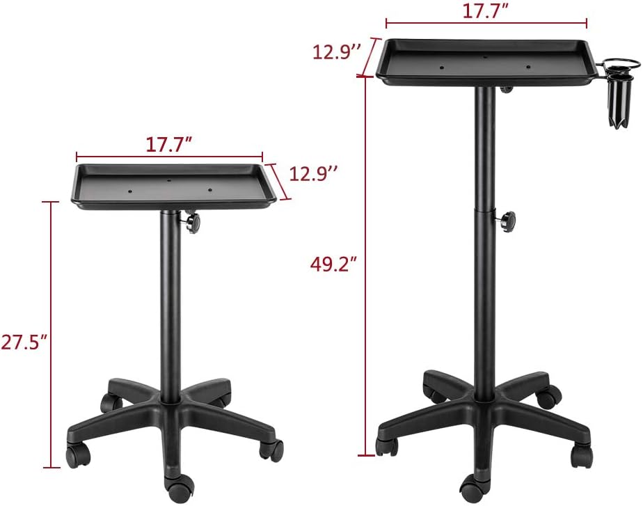 Salon Rolling Color Tray Cart on Wheels with Accessory Caddy R78844