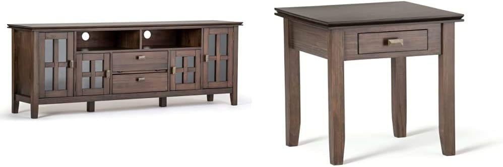 72 inch Solid Wood TV Media Stand with Glass Doors G992479