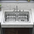 20 Gauge Stainless Steel Double Basin Drop-In Kitchen Sink F85719