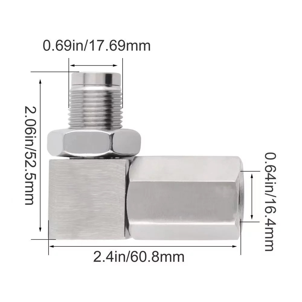5 Pcs M18x1.5 90-Degree 304 Stainless Steel 02 Sensor Adapter M67136