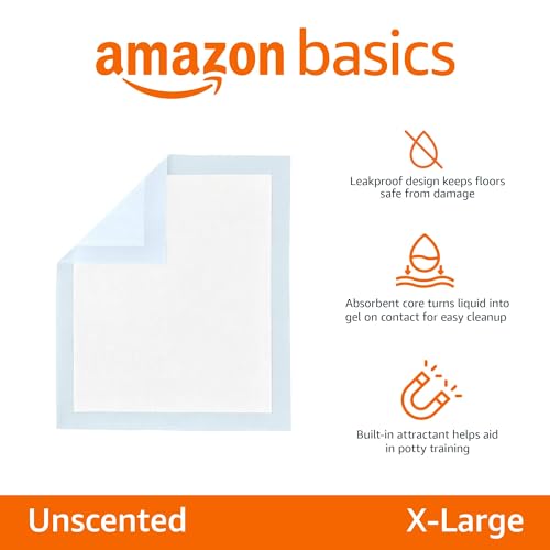 Dog and Puppy Pee Pads, 5-Layer Leak-Proof Super Absorbent, X-Large (28x34), 40 Count K7612