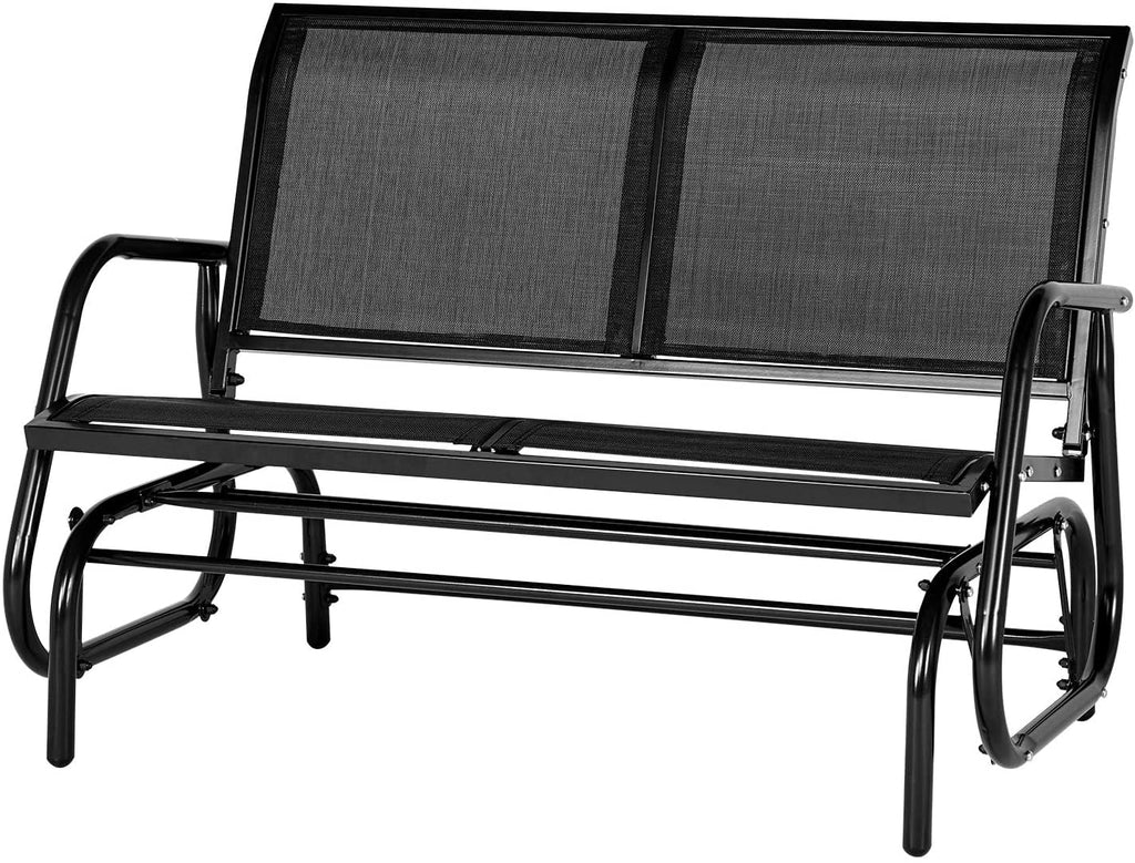 Black Steel Outdoor Glider Bench N760