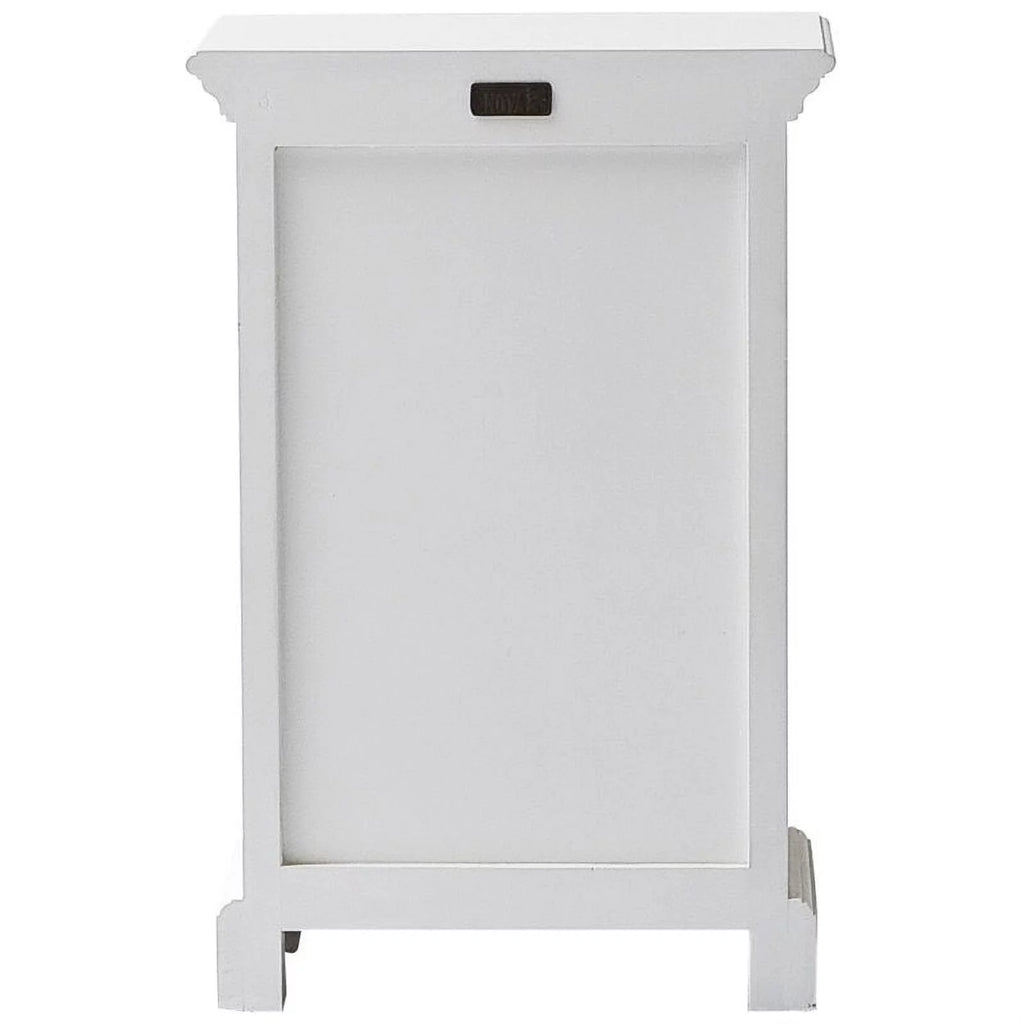 Modern Solid Mahogany Wood 3 Drawer Nightstand in Pure White W659