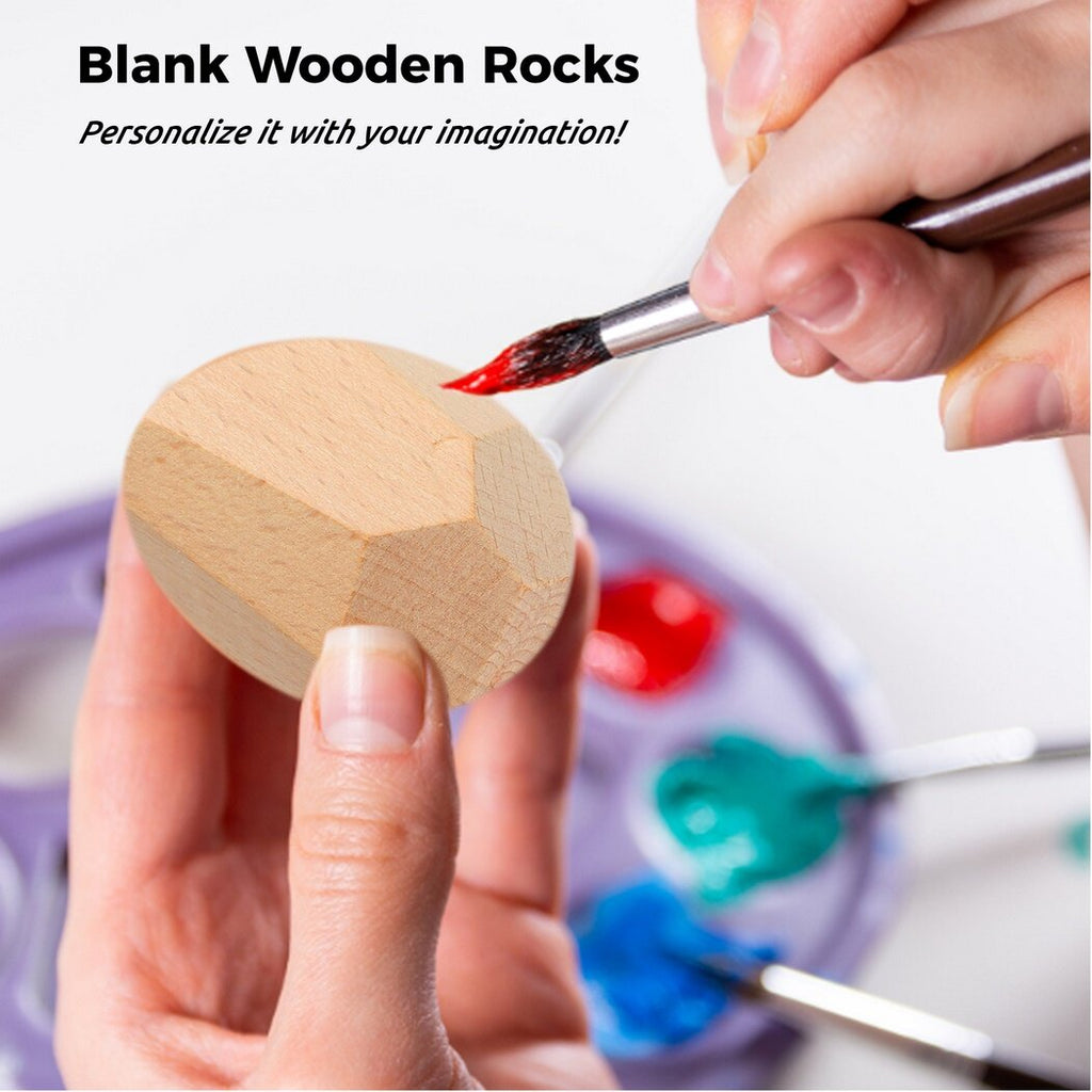 20 Pcs Wooden Stacking Rocks Irregular Building Blocks Z935
