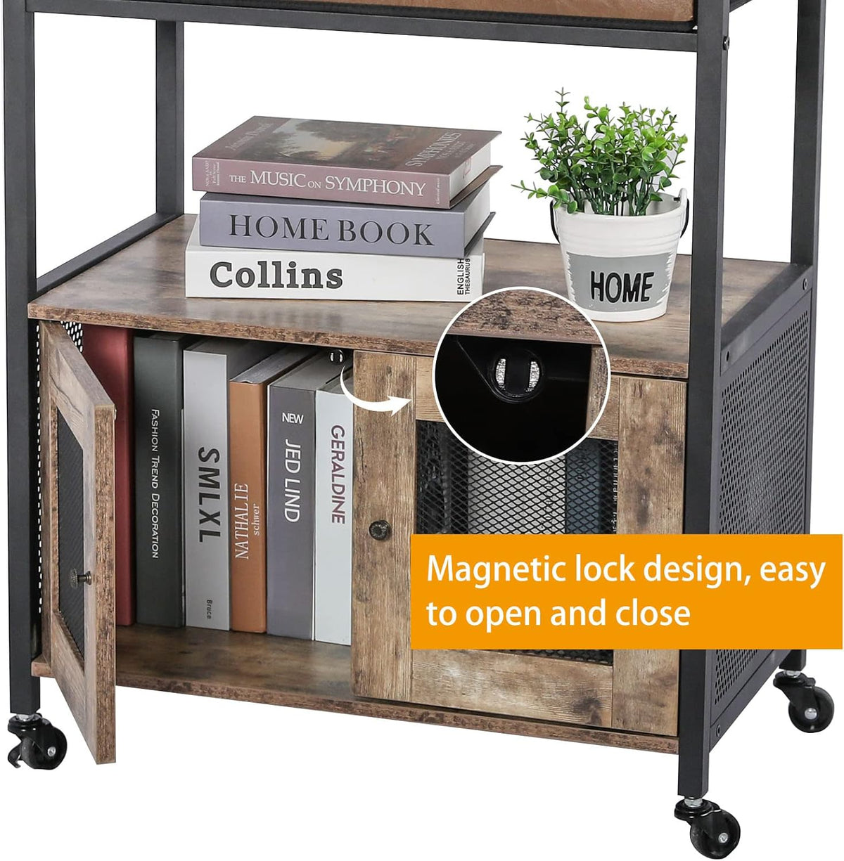 Mobile Printer Stand with Storage and Drawer E518901