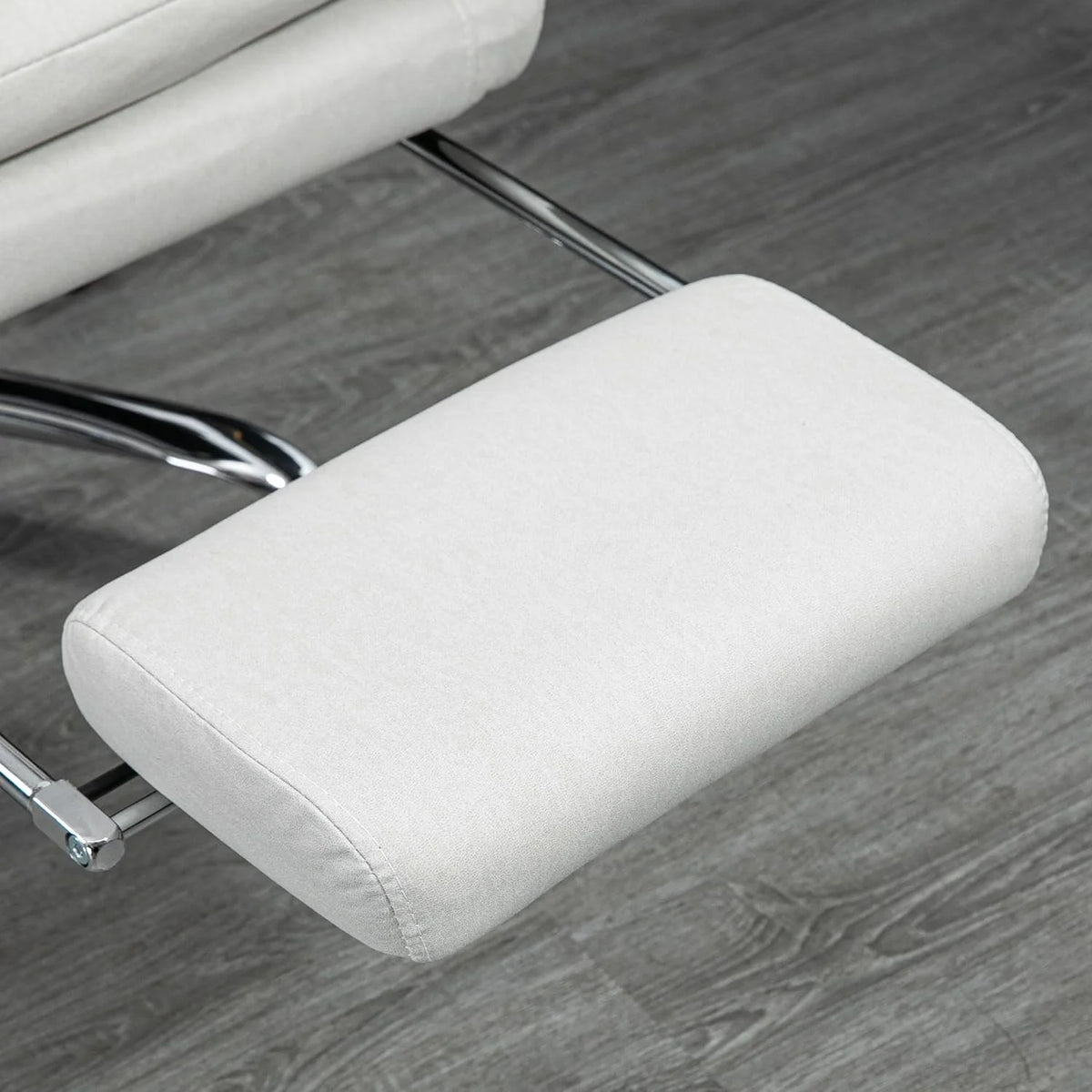 Cream White Microfibre Heated Reclining Massage Office Chair with Footrest O65552