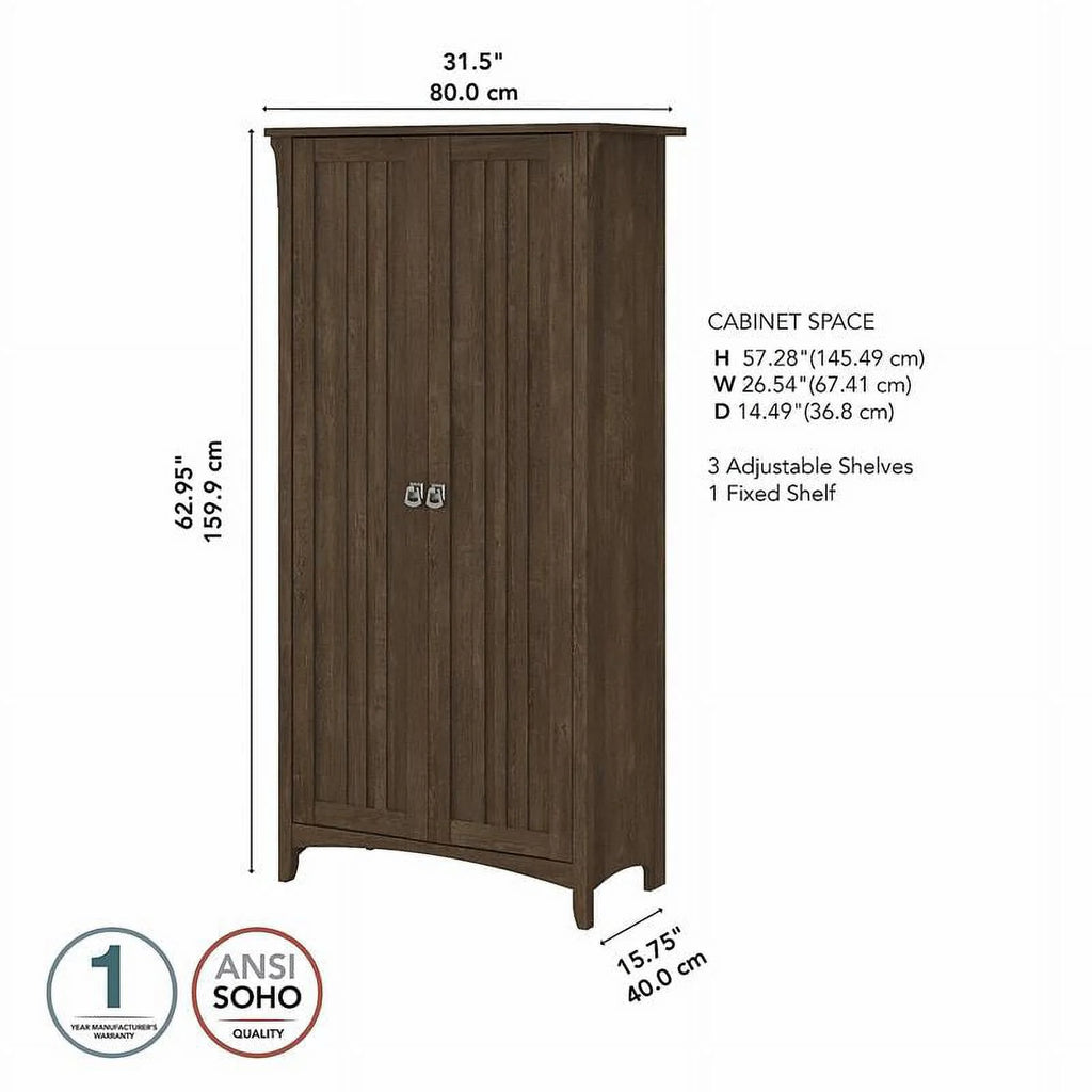 Ash Brown Engineered Wood Kitchen Pantry Cabinet with Doors W6153