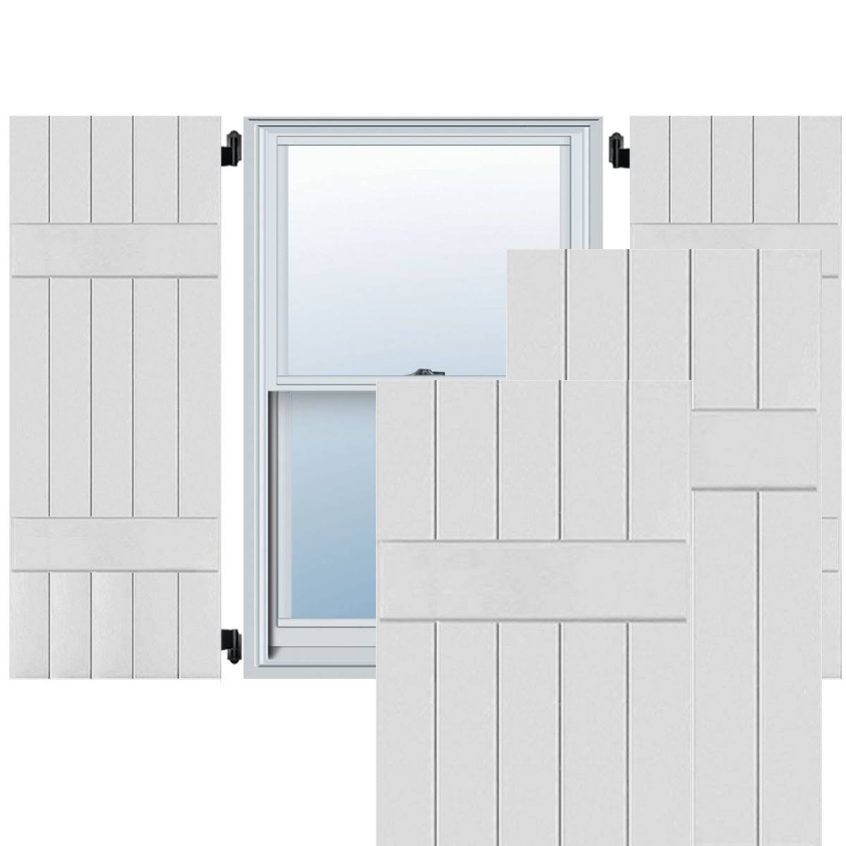 18 in. x 49 in. Primed Western Red Cedar Board and Batten Shutters Pair T587