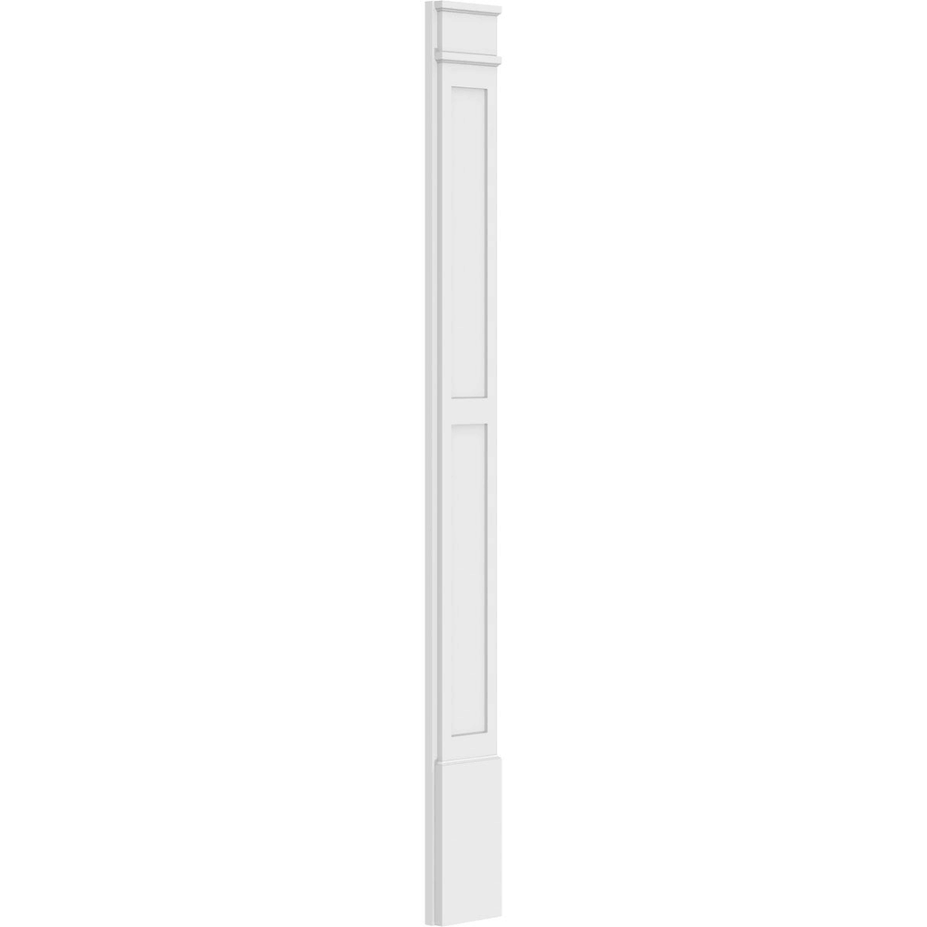Two Equal Flat Panel PVC Pilaster with Decorative Capital & Base (Pair) O32021