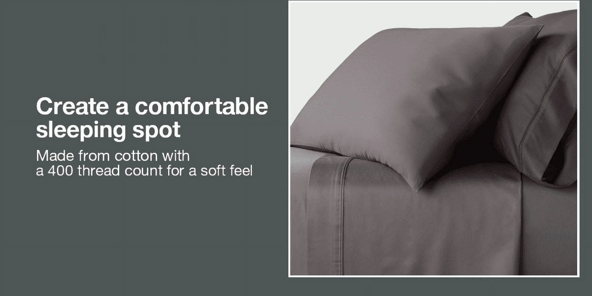 King Dark Gray Flat Sheet C4835