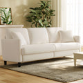 Off-White Velvet 3 Seater Sofa with 2 Pillows Z5013