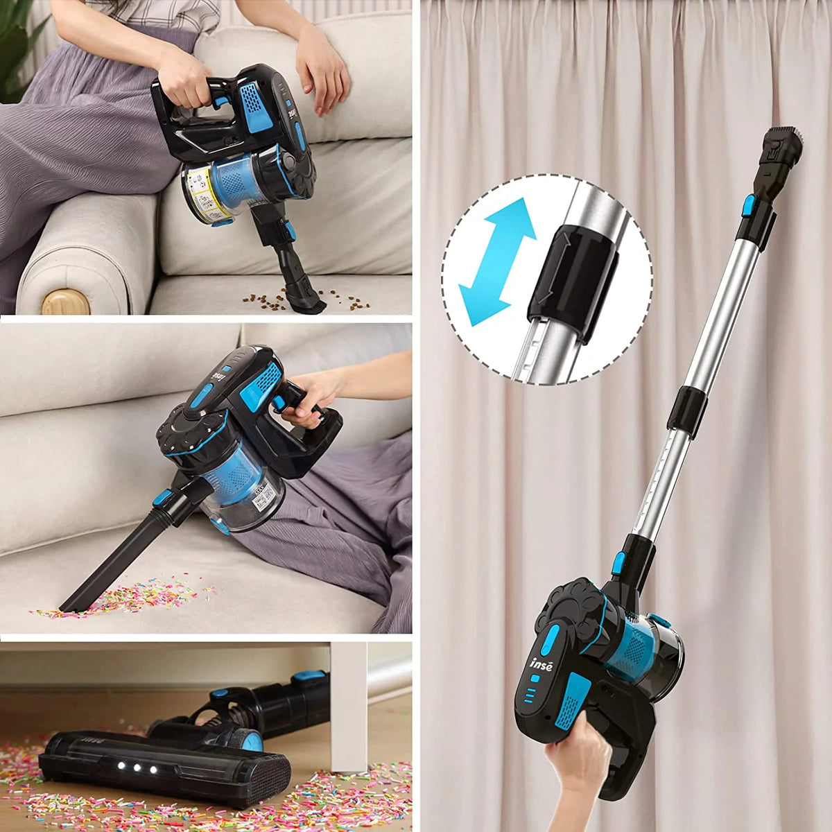 Cordless Stick Vacuum 20KPa 6-in-1 Blue X14288