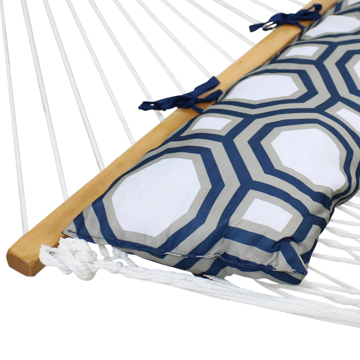 White Polyester Rope Hammock with Pillow C285107