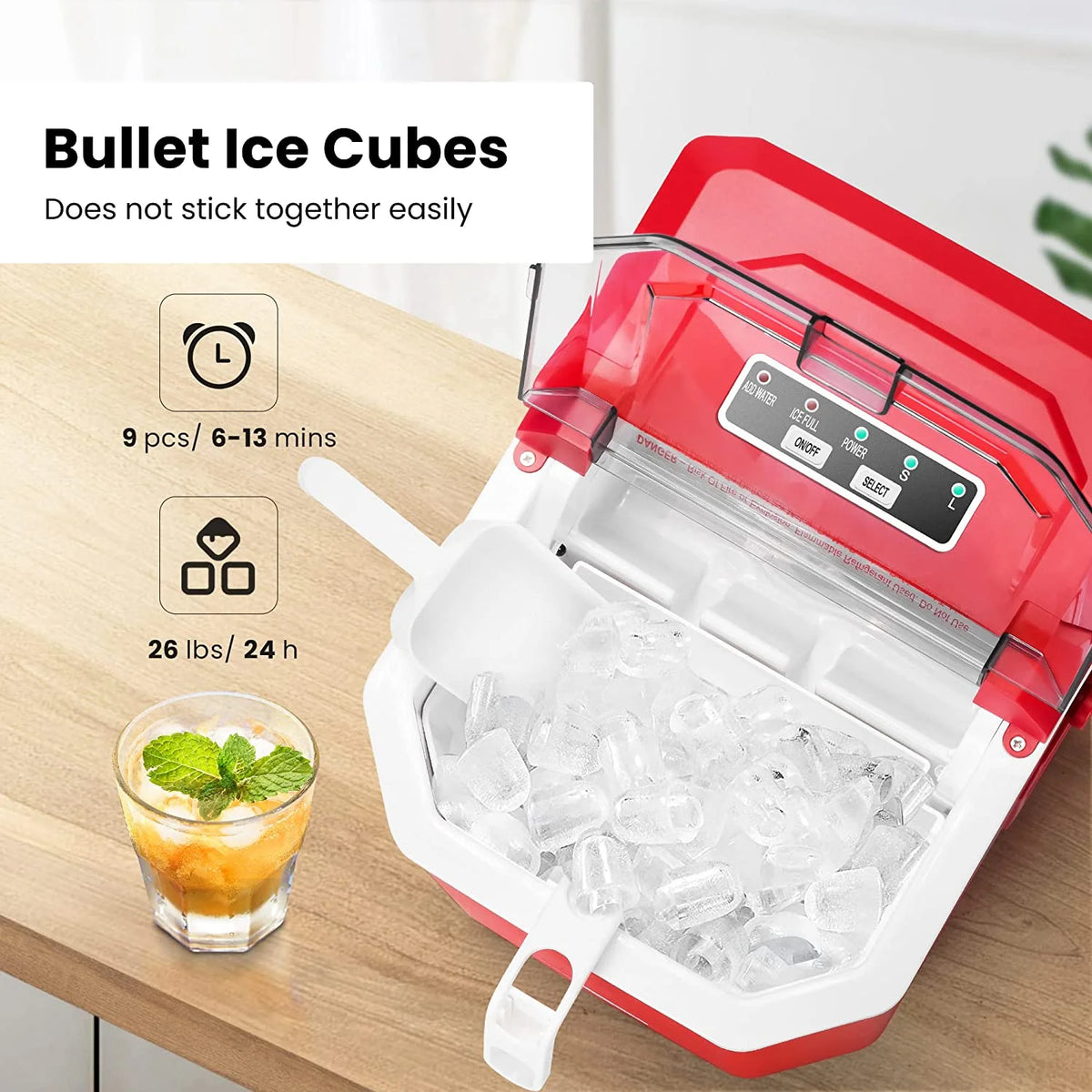 Portable Countertop Ice Maker with Scoop V7644