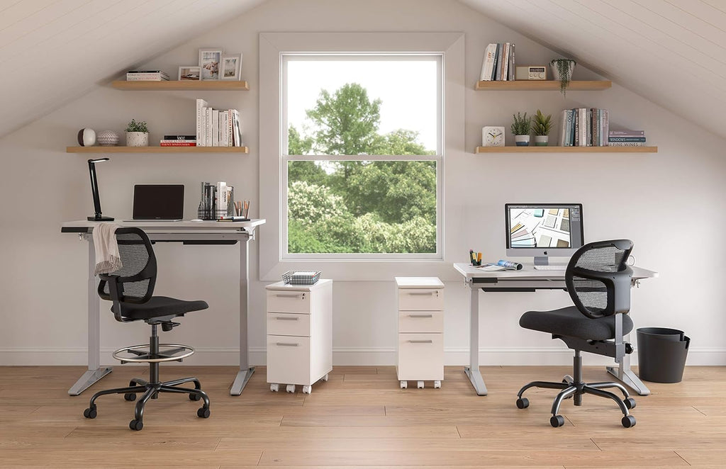 Electric Height Adjustable Sit to Stand Desk, White K13551