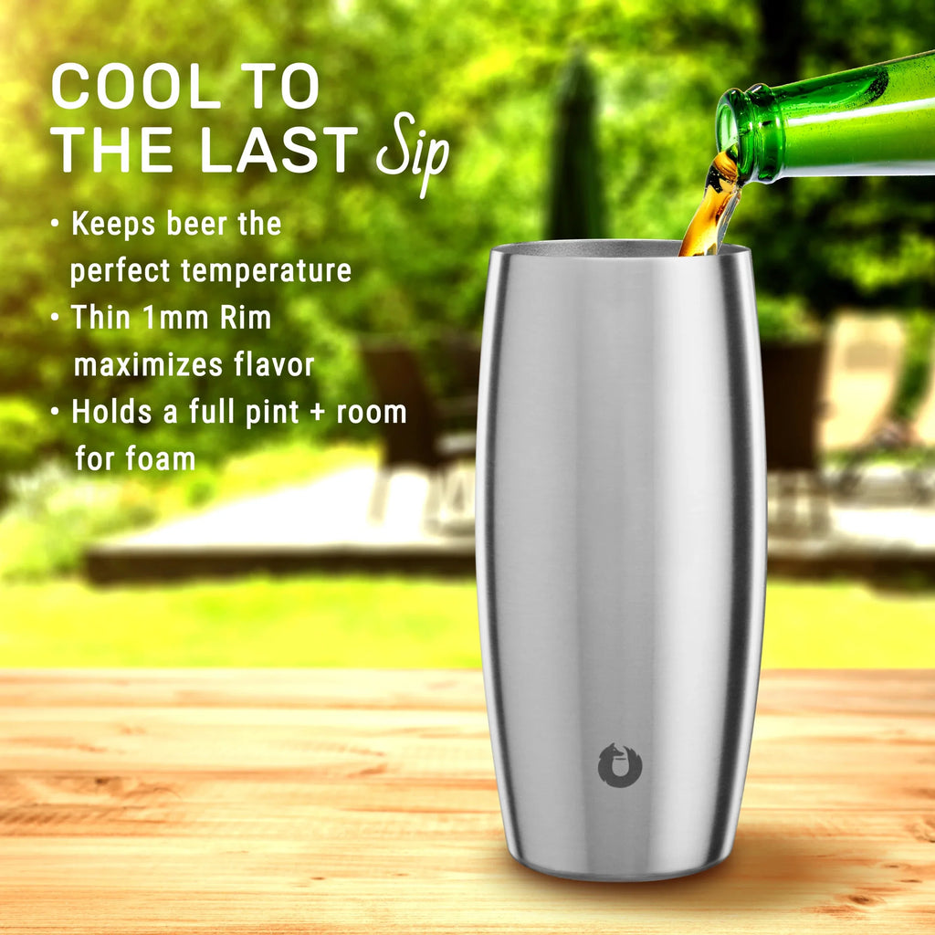 Stainless Steel Beer Glass Set of 2 B39654