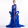 Sheer Long Tulle Robe G44090