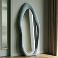 63" x 24" Flannel Wrapped Wooden Frame Irregular Wavy Full Length Mirror Z461646