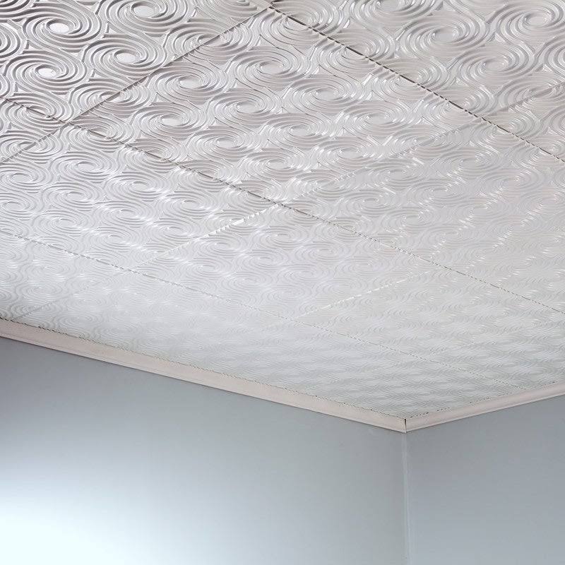 Matte White Glue Up Ceiling Tile 5 Pack W9826