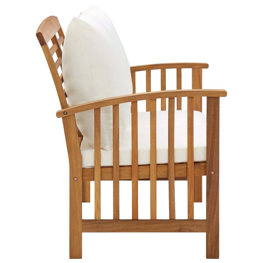 Patio Bench with Cushions Solid Acacia Wood J961868