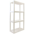 4-Tier White Plastic Shelving Unit C640968