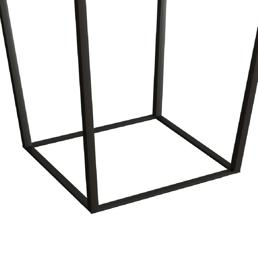 20 Inch Marble Top Metal End Table W51319