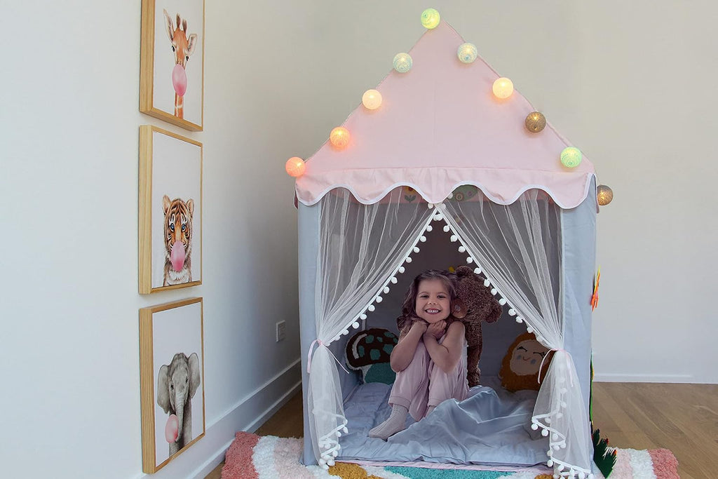 Kids Teepee Indoor Play Tent with Padded Mat H906117